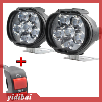 yidibai ไฟหน้ารถจักรยานยนต์2ชิ้น6500K 6 LED ทำงานไฟตัดหมอกมอเตอร์ไซด์