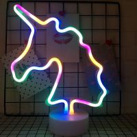 USB LED Neon Sign Light Holiday Flamingo Night Lamp Xmas Party Wedding Decoration Night Light Home Gift Unicorn Heart Neon Light