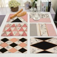 1Pcs Colorful Cotton Linen Placemat Geometric Pattern Table Mats Kitchen Dining Coaster Pad Cup Mat 42x32cm Home Decor MG0051