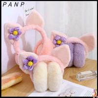 PANP ปรับได้ปรับได้ เครื่องอุ่นหู หนาอบอุ่น ที่ครอบหู Earflaps สีทึบทึบ ที่ปิดหูกันหนาวผู้หญิง