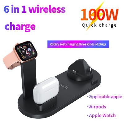 15W 6 in 1 Wireless Charger Stand Pad For iPhone 13 12 11 X Apple Watch Qi Fast Charging Dock Station for Airpods Pro iWatch 7 6