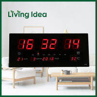 Living idea นาฬิกาดิจิตอล LED แขวนติดผนัง Number Clock แขวนผนัง รุ่น 3615 ขนาด 36X15X3CM ตัวเลขสีแดง