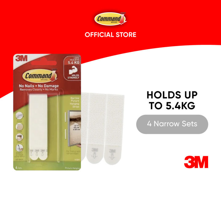 3M™ Command™ Narrow Picture Hanging Strips, 17207, No Surface