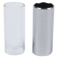 2 Pieces Glass Slide and Metal Slide for Guitar, Bass, Medium (6 cm)