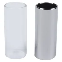 2 Pieces Glass Slide and Metal Slide for Guitar, Bass, Medium (6 cm)