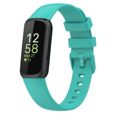 สำหรับ Fitbit Inspire 3สายนาฬิกาข้อมือซิลิโคนสีทึบขนาด: L(Teal)(ลดราคาเอง)