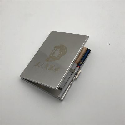❦ Alalinong Chairman Mao Stainless Steel Cigarette Case Ultra Thin Metal Universal Cigarette Box Wire Drawing Process Smoking Box