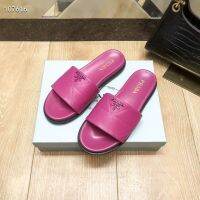 2023 Pradaˉsummer products diamond flat slippers slippers outer wear fashion flat slippers 40