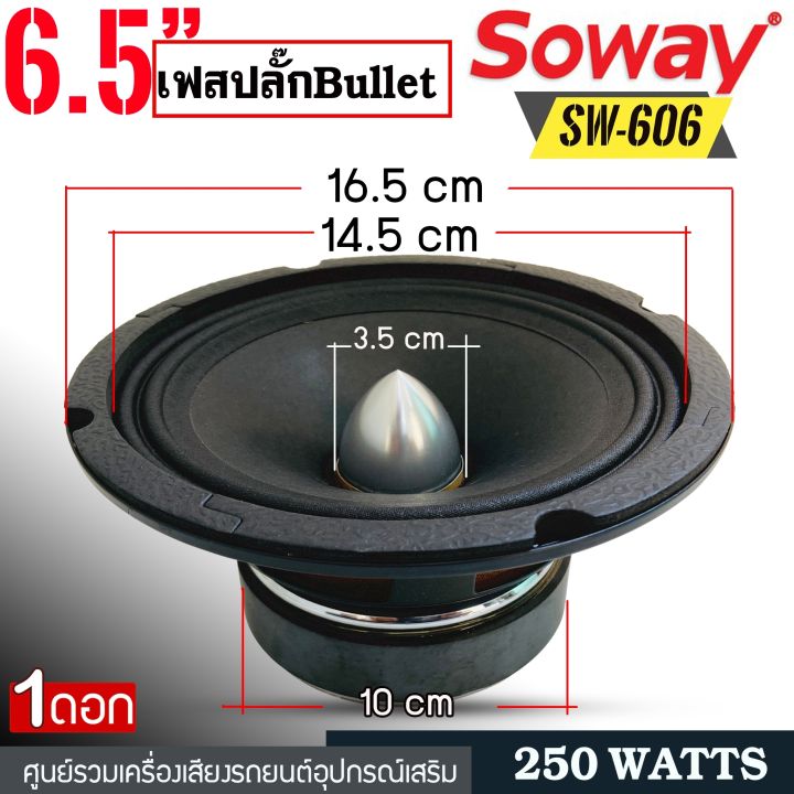 ลำโพงเสียงกลาง-6นิ้ว-soway-รุ่นsw-606-เฟสปลั๊ก-เสียงดี-ราคาถูก-กำลังขับ-250w-ใส่ได้ทั้งลำโพงบ้านและรถยนต์-ดอกลำโพงติดรถ-เครื่องเสียงติดรถ