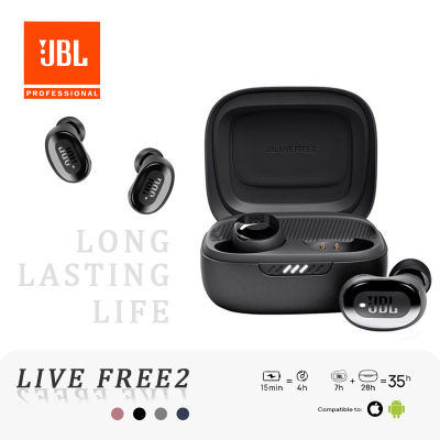 ต้นฉบับJBL Live Free 2 TWS In-Ear True Wireless Noise-cancelling Bluetooth Earbuds Built-in Microphone for IOS/Android/Ipad แท้จริงJBL หูฟังบลูทูธ หูฟังกีฬากันน้ำ 35 Hours Battery Life with Charging Case