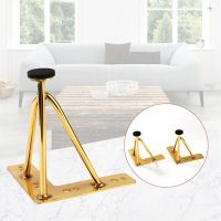 2PCS Golden Furniture Legs Metal Support Feets Tapered Bracket for Sofa Table Cabinet Wardrobes Furniture Hardware Accessories Furniture Protectors Re