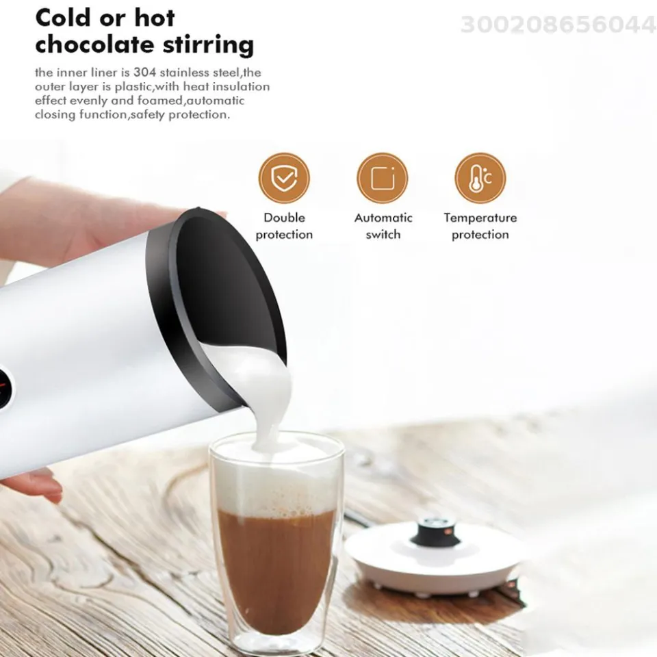 Milk Frother, 4-in-1 Electric Milk Steamer, 8.12oz/240ml Milk Warmer for  Coffee,Latte,Cappuccino, Macchiato,Hot Chocolate,Black