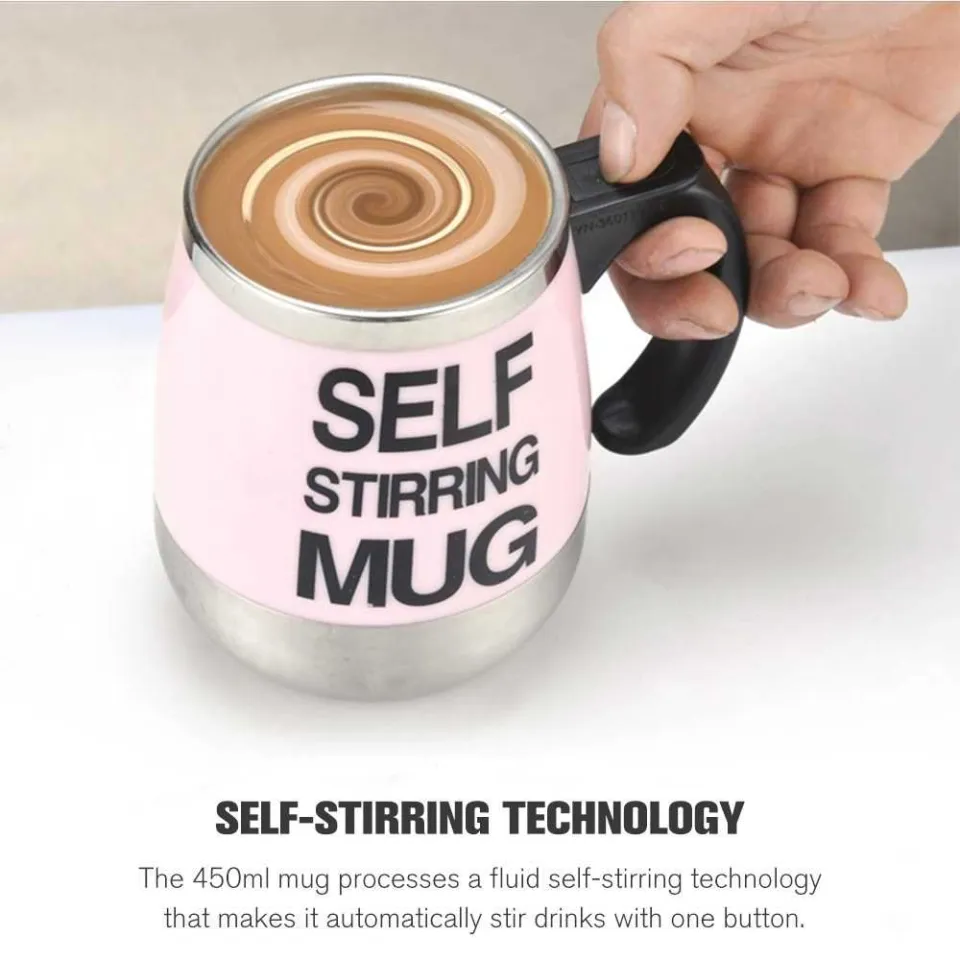 Dark Blue Self Stirring Mug 450ml Coffee Cup Stainless Steel Inner Automatic  Mixing Coffee Tea Hot Chocolate Milk Protein Shake For Home Office Travel