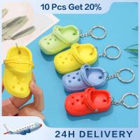 Shoe Keychain 3D Mini Sandal Slipper Keychain EVA Lovely Beach Shoes Hole Pet Shoe Backpack Pendant Bag Toy Doll Shoes Key Chains