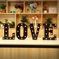 ℡❣▣ 22cm Black Decorative Letter Lights LED Lights Glowing Digital Lights Battery Night Light Birthday Wedding Banquet Bedroom Decor