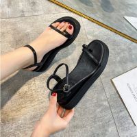 Summer new word with thick sponge bottom sandals female fairy wind Roman shoes female students