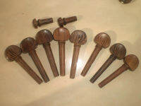 12 PCs Wenge หมุดไวโอลินและ3 Pcs End Pin สำหรับ44คุณภาพไวโอลินชิ้นส่วนไม่เจาะรู