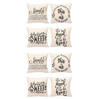 8X Farmhouse Decoration Pillow Covers Family Saying This is US Our Home Cushion Case for Sofa Couch Porch Decor