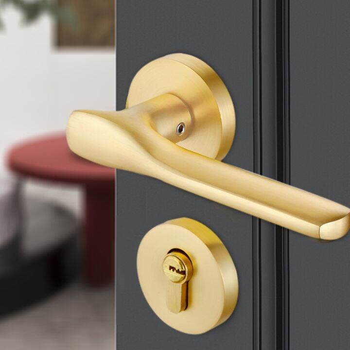 door-handle-lock-black-bedroom-door-lock-indoor-household-toilet-bathroom-lock-mute-room-golden-wooden-door-lock-door-handle