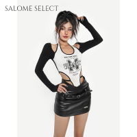 SALOME SELECT เสื้อครอป เสื้อยืด ชุดเซ็ทผู้หญิง เสื้อยืดคอกลม เสื้อยืด ผญสวย ๆ เวอร์ชั่นเกาหลี ผ้าคอตตอน ใส่สบาย เรียบง่าย 2023NEW WTX2390ANG 36Z230909