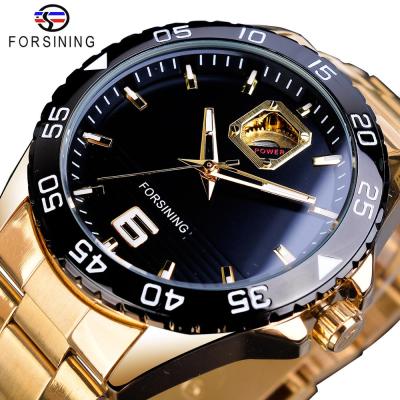 2021Forsining Mechanical Mens Watches Top Brand Luxury Automatic Man Watches Golden Stainless Steel Waterproof Luminous Hands Clock