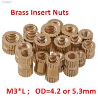 ✳ 100pcs Brass Insert Nuts M3x3/4/5/6/8/10mm OD 4.2 or 5.3mm Knurled Brass Inserts Nuts Copper Nuts Injection Moulding Inserts