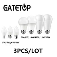 [HOT QQZIWWUJJWG 104] 3ชิ้น220โวลต์ Lampara หลอดไฟ Led 3วัตต์-18วัตต์ E14 E27 B22ฐานอบอุ่นเย็นสีขาวแสงเทียนแสงสำหรับห้องนั่งเล่น