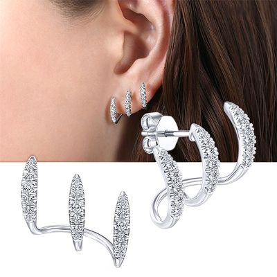 【CC】 Huitan Color Claws Stud Earrings with CZ Stone Design Fashion Accessories 2022 Jewelry