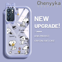 เคส Chenyyka สำหรับ OPPO Reno 6 5G Reno 6 Pro 5G 6Z Reno 5G เคสลายการ์ตูนสนูปี้นุ่มมีสีสันกันกระแทกเคสโทรศัพท์โปร่งใสสร้างสรรค์เคสป้องกันเลนส์กล้องถ่ายรูปมอนสเตอร์ตัวเล็กปลอกซิลิโคนใส