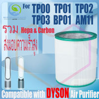 ?รุ่นล่าสุด?สำหรับ ไส้กรอง แผ่นกรอง dyson TP00,TP01 TP02, TP03, BP01，AM11 filter air purifier ไส้กรองเครื่องฟอกอากาศ แผ่นกรองอากาศ กรองกลิ่น 2in1 Hepa+Carbon