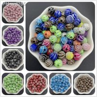 50pcs/Lot 8mm Acrylic Spacer Beads Carving Vortex Loose Round Shape Beads For Jewelry Making