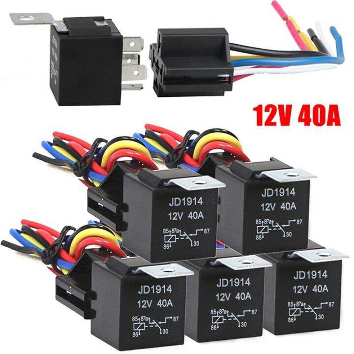 รีเลย์รถยนต์กันน้ำ5pin-12v-5pin-40a-รีเลย์รถยนต์12v-พร้อมช่องเสียบรีเลย์สะดวก