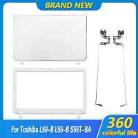 ฝาหลัง/ฝาปิดโน้ตบุค/บานพับหน้าจอ LCD สำหรับแล็ปท็อปใหม่สำหรับ L50b ดาวเทียมโตชิบา L50-B L55-B S55T-B S55-B ด้านบนฝาหลังสีขาว