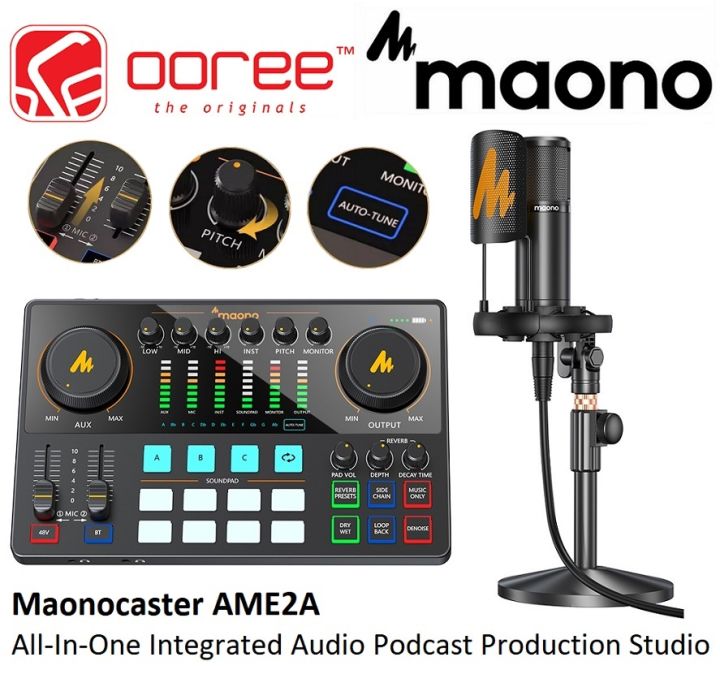 MAONO AME2 AM-E2 / AME2A E2 MAONOCASTER INTERGRATED AUDIO PRODUCTION STUDIO  WITH PROFESSIONAL MEXED SOUND SYSTEM PODCAST SOUND CARD (AU-AME2)  (AU-AME2A) | Lazada