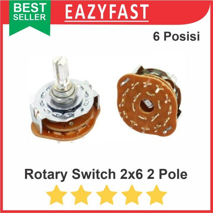 Rotary Switch Selector Potensio Saklar Putar 2x6 2 Pole 6 Posisi Knob ...