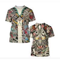 2023 new3D printed warrior tattoo dragon pattern, mens and womens same style T-shirt summer fashion short sleeve T-shirt comfortable and breathable