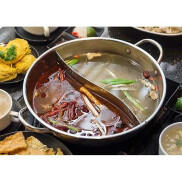 Nồi lẩu inox 2 ngăn Hotpot 30 cm Nồi lẩu 2 ngăn tiện lơi