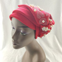 African Nigerian Turban Cap With Women Cotton Breathe Hat Muslim Scarf Gel Headgear Wide Brim Auto Gele Aso Ebi Headtie