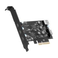 PCI-E ไปยัง USB การ์ดขยาย3.2,3.2 Gen2 20Gpbs (3X Type-C,USB-A 1x,1x USB Type-E-Key) USB-C PCI-เอ็กซ์เพรสการ์ด