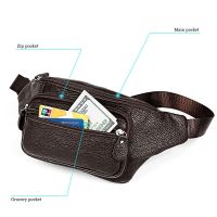 cow leather Travel Waist Pack Fanny Pack men Leather Belt Waist bag phone pouch high quality chest messenger bag for man