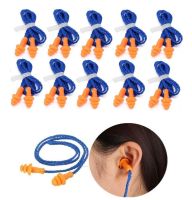 【YP】 10Pcs Soft Silicone Corded Ear Plugs Reusable Hearing Protection Protector Noise Reduction Earplugs Earmuff