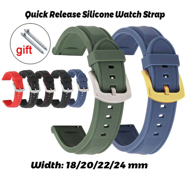 Silicone Watch Strap Replacement Bracelet 18mm 20mm 22mm 24mm Quick Release Watch Band Rubber 3455