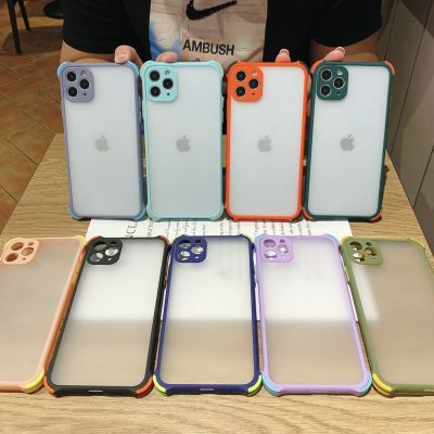 12 mini 11 Pro Max 6 6s 7 8 Plus X XS XR SE 2020 3rd Upgrade Camera Protection Candy Colors Matte Skin Feel Shockproof Hard Back Case - GrayArmy GreenRed HF