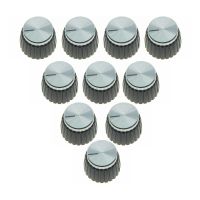 10pcs AMP Push on Knobs Amplifier Knobs Black+Silver Cap for Marshall Amplifier Guitar Accessories Guitar Bass Accessories