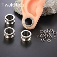 Towlobes เครื่องวัดหูสแตนเลสแบบ DIY,2ชิ้น316เจาะตัวขยายปลั๊กอัญมณีประดับร่างกายผู้หญิงแฟชั่น