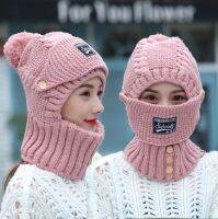 [Fine Jewelry] NEWknitted Beanies หมวกผู้หญิงหนาอบอุ่นหมวก Skullies หมวกหญิงถักจดหมาย Bonnet หมวกหมวกขี่กลางแจ้งชุด