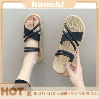 hanshi [2023 new HOT FASHION] lazlook รองเท้าแตะโรมันลำลองสำหรับชายหาดกันลื่นสายไขว้มีสไตล์สามารถสวมใส่ได้สองวิธี