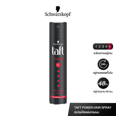 Schwarzkopf Taft POWER Power Haarlack Hair Spray Mega Stark 250 ml ทัฟท์ พาวเวอร์ แฮร์ สเปรย์ กระป๋องดำ 08049