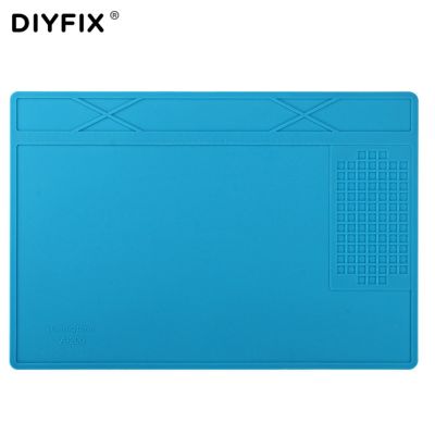 DIYFIX 31x2 1เซนติเมตรแผ่นซิลิโคนฉนวนความร้อนแผ่นรองปูโต๊ะแพลตฟอร์มซ่อมแซมสำหรับแผ่นรองสำหรับซ่อมงานบัดกรีบีจีเอที่มีตำแหน่งสกรู