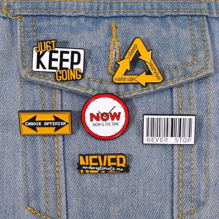Pepsi Cute Creative Funny Brooches Pin Text Never Stop Brooch Lapel
